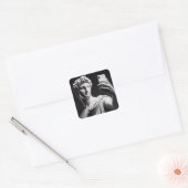 Marmeren buste vierkante sticker (Envelop)