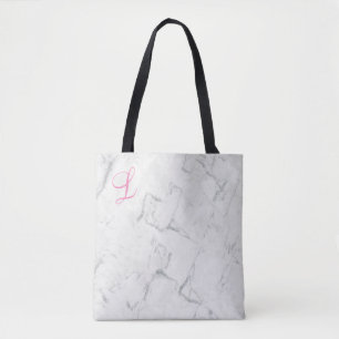 Marmeren Canvas tas met Initiaal Momogrammed