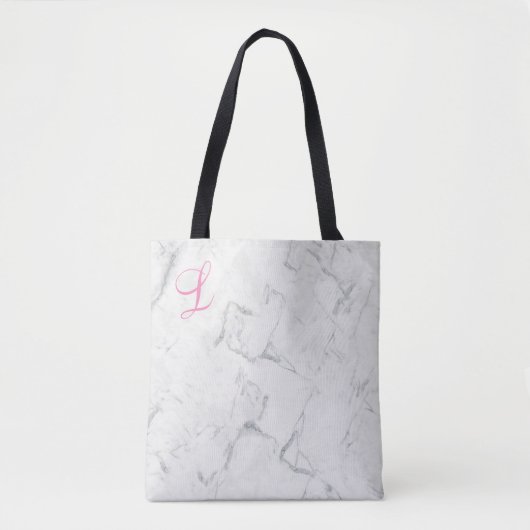 Marmeren Canvas tas met Initiaal Momogrammed (Voorkant)