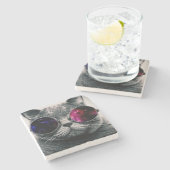 Marmeren Coaster - Coole Kat Stenen Onderzetter (Zijkant)