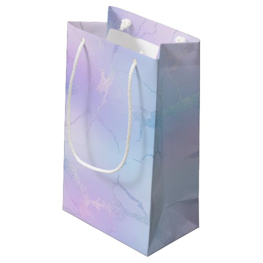 Marmeren design geschenkzak klein cadeauzakje (Achterkant Gekanteld)