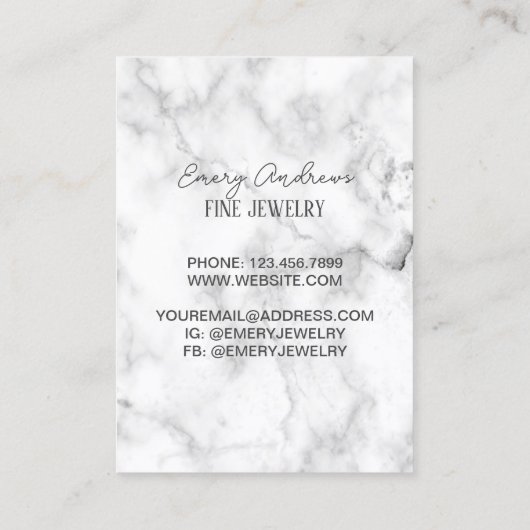 Marmeren Designer Sieraden Ketting Houder Display Visitekaartje (Achterkant)