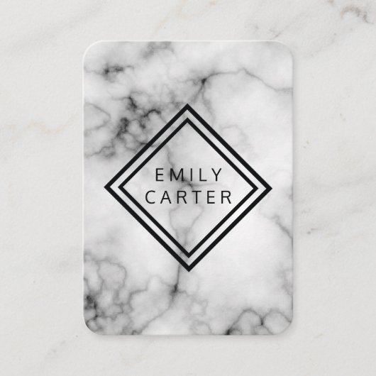Marmeren diamant rand visitekaartje (Voorkant)