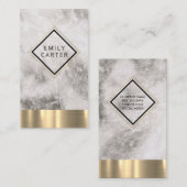 Marmeren diamantgrens gouden lijnen visitekaartje (Voorkant / Achterkant)