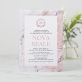 Marmeren doopuitnodiging kaart (Staand voorkant)