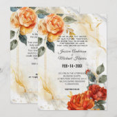 Marmeren dromen: Sinaasappel Roos Elegantie Collec Kaart (Voorkant / Achterkant)