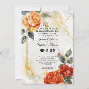 Marmeren dromen: Sinaasappel Roos Elegantie Collec Kaart