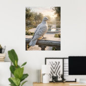 Marmeren Duif Vredestuin Poster (Thuiskantoor)