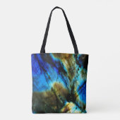 Marmeren edelsteen blauwgroen turkoois indigo blau tote bag (Achterkant)