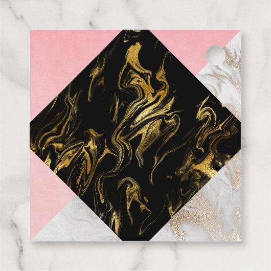 Marmeren edelsteen monogram bedankjes labels (Achterkant)