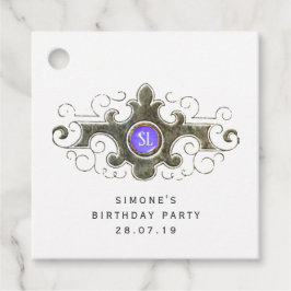 Marmeren edelsteen Zeemeerminschaal Monogram Bedankjes Labels