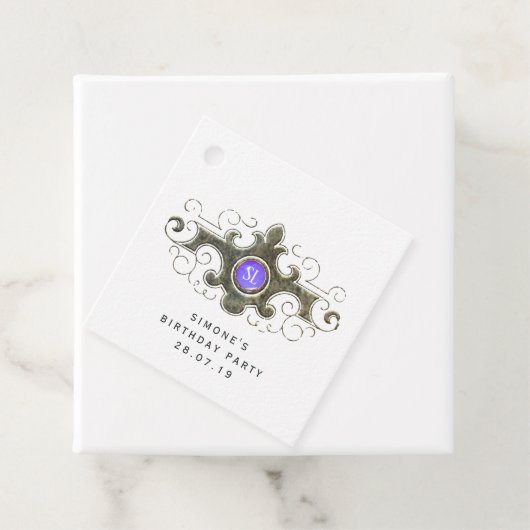 Marmeren edelsteen Zeemeerminschaal Monogram Bedankjes Labels (In situ)