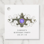 Marmeren edelsteen Zeemeerminschaal Monogram Bedankjes Labels (Voorkant)