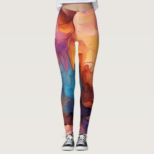 Marmeren effect camouflage leggings (Voorkant)