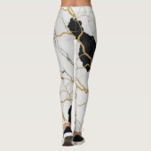 Marmeren Effect met Gouden Aderen Leggings (Achterkant)