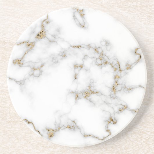 Marmeren, effect met gouden details zandsteen onderzetter (Voorkant)