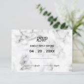 Marmeren elegante bruiloft ontwerp RSVP (Staand voorkant)