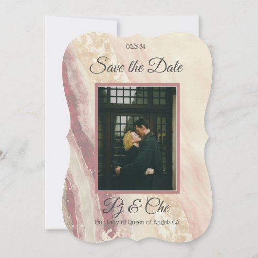 Marmeren Elegante Trouwen Save The Date (Achterkant)