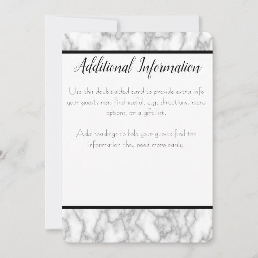 Marmeren Extra Informatiekaart Kaart (Voorkant)