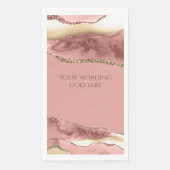 Marmeren faux goud roze rozenagaat geode waterverf servet (Voorkant)