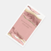 Marmeren faux goud roze rozenagaat geode waterverf servet (Hoek)