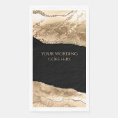 Marmeren faux goud zwarte agaat geode waterverf servet (Voorkant)