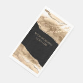 Marmeren faux goud zwarte agaat geode waterverf servet (Hoek)