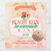 Marmeren faux gouden zegel zelfgemaakte PEACH gepe Wijn Etiket (Enkel label)