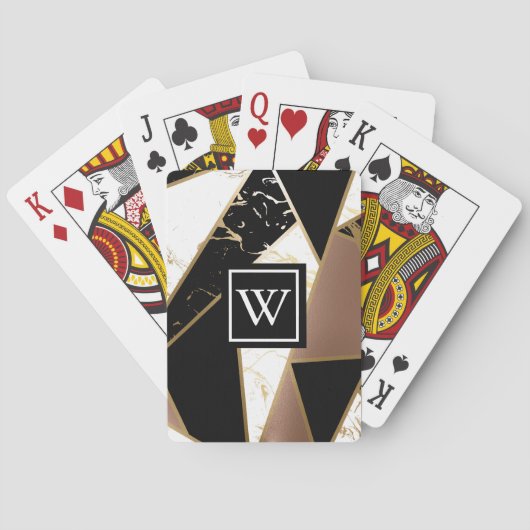 Marmeren Folie Geometrisch Mozaïek Pokerkaarten (Achterkant)