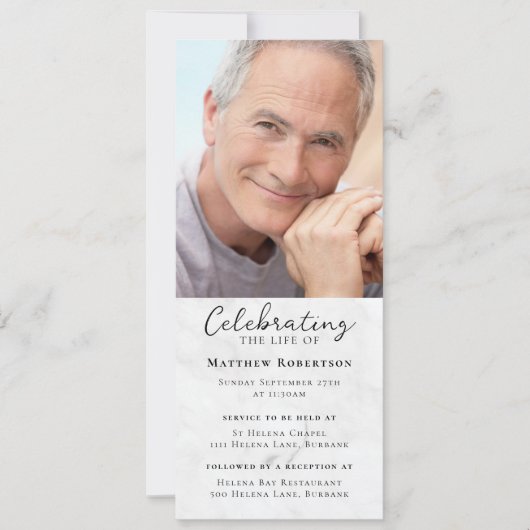 Marmeren foto Uitvaart Digitale uitnodiging (Voorkant)