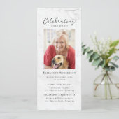 Marmeren foto Uitvaart Digitale uitnodiging (Staand voorkant)