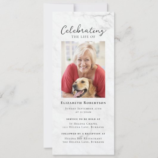 Marmeren foto Uitvaart Digitale uitnodiging (Voorkant)