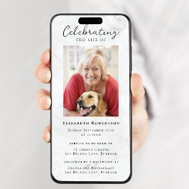 Marmeren foto Uitvaart Digitale uitnodiging