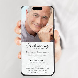 Marmeren foto Uitvaart Digitale uitnodiging