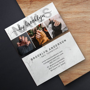 Marmeren fototypografie Nail Artiest Visitekaartje