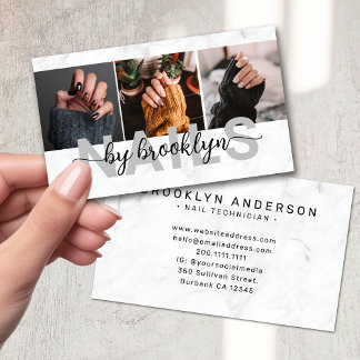 Marmeren fototypografie Nail Artiest Visitekaartje