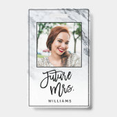 Marmeren Future Mrs. Bruid Bachelorette Party Foto Badge (Achterkant)