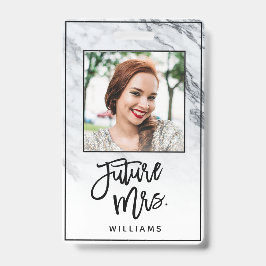 Marmeren Future Mrs. Bruid Bachelorette Party Foto Badge