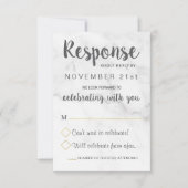 Marmeren Geometrische Elegante Trouw RSVP Kaart (Voorkant)