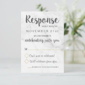 Marmeren Geometrische Elegante Trouw RSVP Kaart (Staand voorkant)