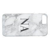 Marmeren gepersonaliseerde initiaal monogram Case-Mate iPhone case (Achterkant (Horizontaal))