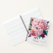 Marmeren Girly Roze Waterverf Bloemen Notitieboek (Binnen)