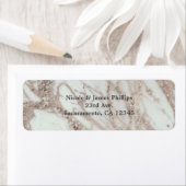 Marmeren Glam Roos Roze Goud Zilver Designer Chiqu Etiket (Insitu)