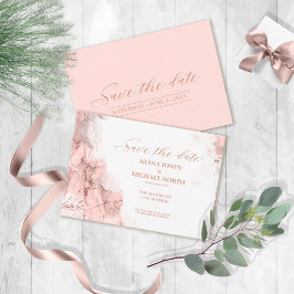 Marmeren Glitter Bruiloft Roze Goud ID644 Save The Date