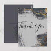 Marmeren glitter geometrische dank je briefkaart (Voorkant / Achterkant)