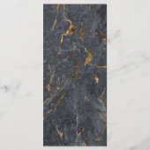 Marmeren Glitter Geometrische Trouwmenu Programmakaart (Achterkant)