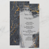 Marmeren Glitter Geometrische Trouwmenu Programmakaart (Voorkant / Achterkant)