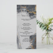 Marmeren Glitter Geometrische Trouwmenu Programmakaart (Staand voorkant)