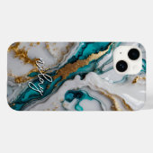 Marmeren Glitter Monogrammed Hoesje- Mate iPhone C Case-Mate iPhone Case (Achterkant (horizontaal))