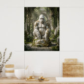 Marmeren Gorilla Klimop Ruïnes Poster (Keuken)